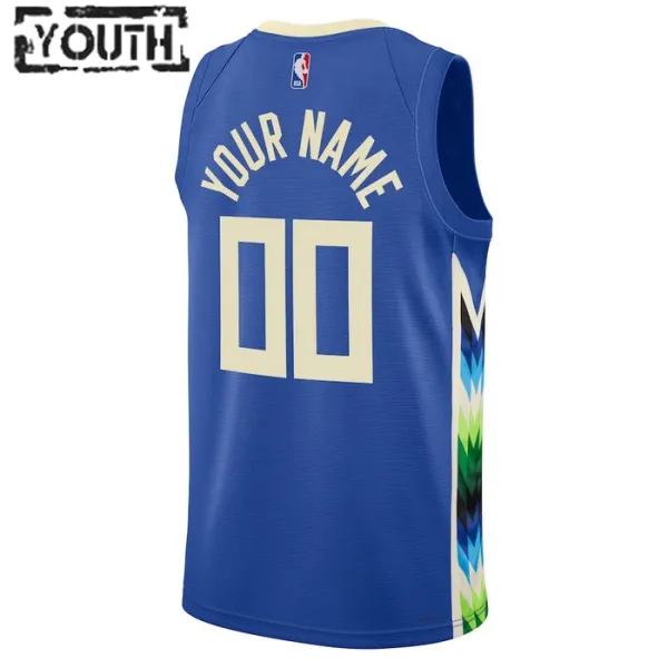Camiseta Milwaukee Bucks Personalizada City Edition 2022-23 Swingman para Niño