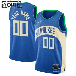 Camiseta Milwaukee Bucks Personalizada City Edition 2023-24 Swingman para Niño