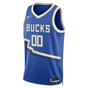 Camiseta Milwaukee Bucks Personalizada City Edition 2024-25 Azul Swingman para Hombre