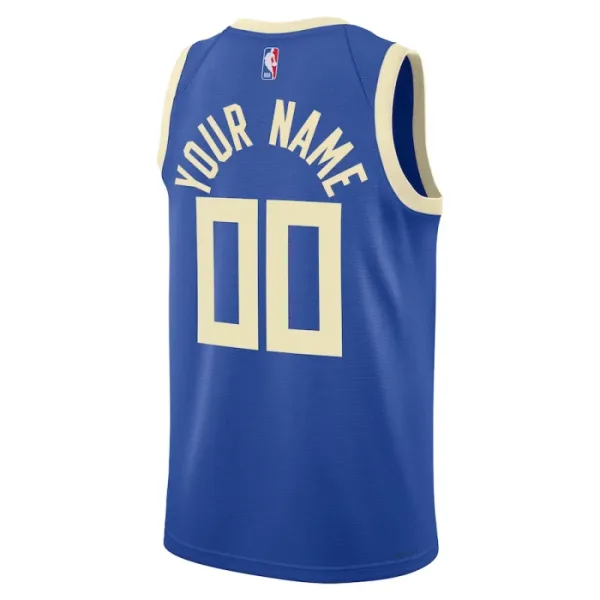 Camiseta Milwaukee Bucks Personalizada City Edition 2024-25 Azul Swingman para Hombre