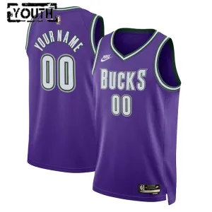 Camiseta Milwaukee Bucks Personalizada Classic Edition 2022-23 Púrpura Swingman para Niño
