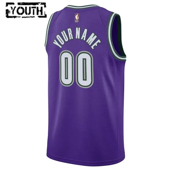 Camiseta Milwaukee Bucks Personalizada Classic Edition 2022-23 Púrpura Swingman para Niño