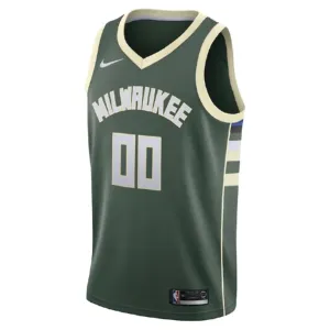Camiseta Milwaukee Bucks Personalizada Icon Edition Verde Swingman para Hombre