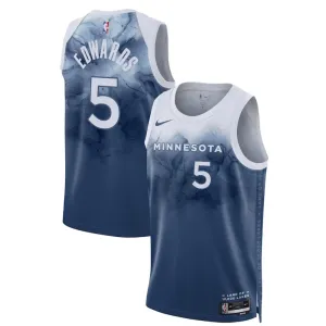 Camiseta Minnesota Timberwolves Anthony Edwards 5 City Edition 2023-24 Azul Swingman para Hombre