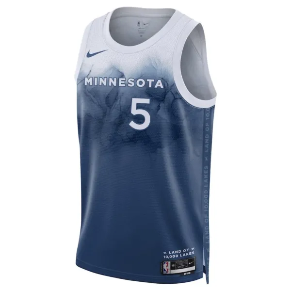 Camiseta Minnesota Timberwolves Anthony Edwards 5 City Edition 2023-24 Azul Swingman para Hombre
