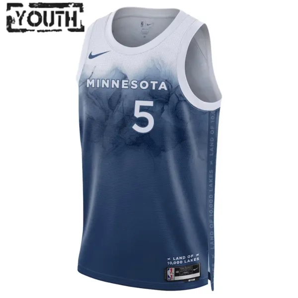 Camiseta Minnesota Timberwolves Anthony Edwards 5 City Edition 2023-24 Azul Swingman para Niño