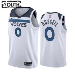 Camiseta Minnesota Timberwolves D Angelo Russell 0 Association Edition Blanco Swingman para Niño