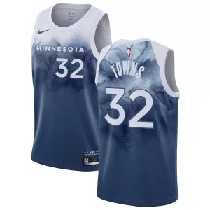 Camiseta Minnesota Timberwolves Karl Anthony Towns 32 City Edition 2023-24 Azul Swingman para Hombre