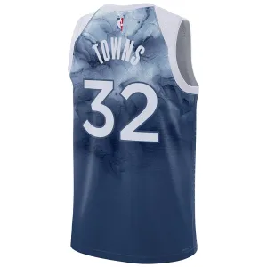 Camiseta Minnesota Timberwolves Karl Anthony Towns 32 City Edition 2023-24 Azul Swingman para Hombre