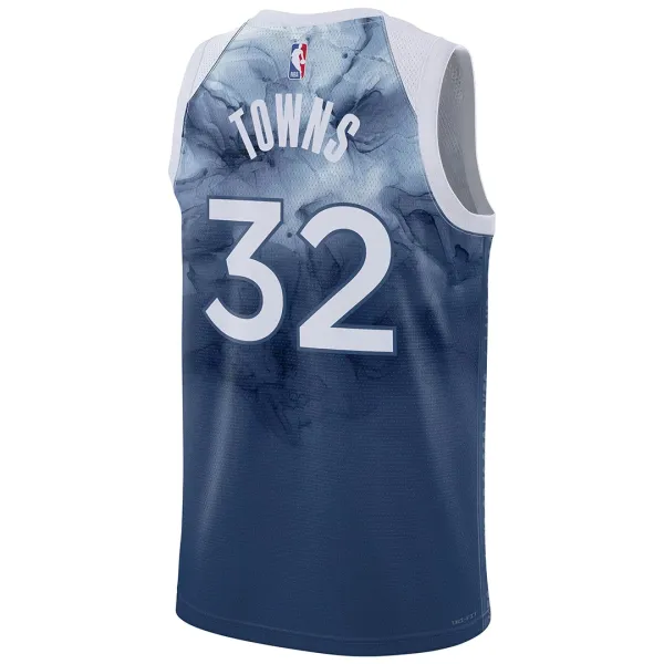 Camiseta Minnesota Timberwolves Karl Anthony Towns 32 City Edition 2023-24 Azul Swingman para Hombre