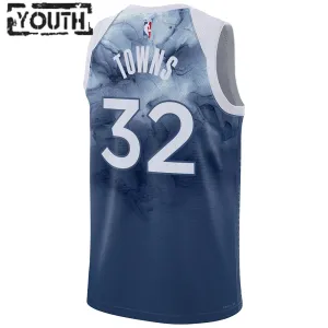 Camiseta Minnesota Timberwolves Karl Anthony Towns 32 City Edition 2023-24 Azul Swingman para Niño