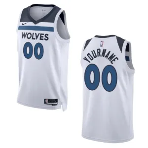 Camiseta Minnesota Timberwolves Personalizada Association Edition Blanco Swingman para Hombre