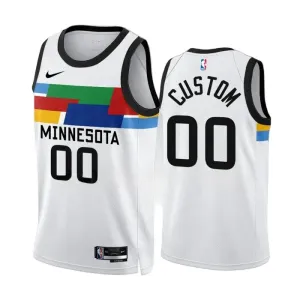 Camiseta Minnesota Timberwolves Personalizada City Edition 2022-23 Blanco Swingman para Hombre