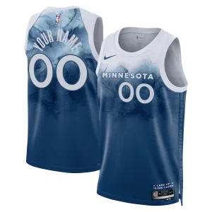 Camiseta Minnesota Timberwolves Personalizada City Edition 2023-24 Azul Swingman para Hombre