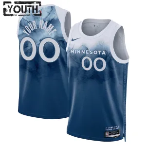 Camiseta Minnesota Timberwolves Personalizada City Edition 2023-24 Azul Swingman para Niño