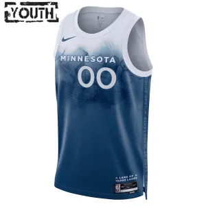 Camiseta Minnesota Timberwolves Personalizada City Edition 2023-24 Azul Swingman para Niño