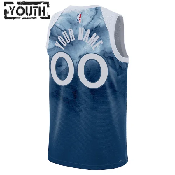 Camiseta Minnesota Timberwolves Personalizada City Edition 2023-24 Azul Swingman para Niño