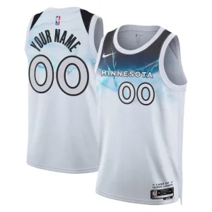 Camiseta Minnesota Timberwolves Personalizada City Edition 2024-25 Blanco Swingman para Hombre