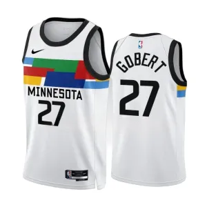 Camiseta Minnesota Timberwolves Rudy Gobert 27 City Edition 2022-23 Blanco Swingman para Hombre