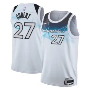 Camiseta Minnesota Timberwolves Rudy Gobert City Edition 2024-25 Blanco Swingman para Hombre