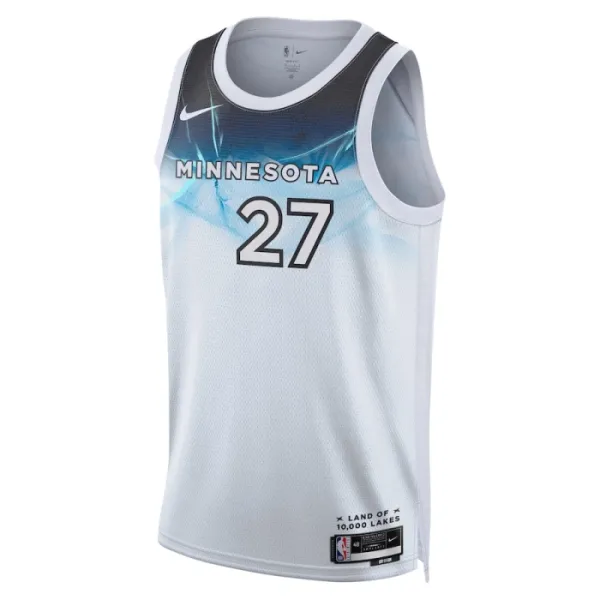 Camiseta Minnesota Timberwolves Rudy Gobert City Edition 2024-25 Blanco Swingman para Hombre