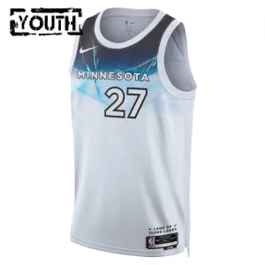Camiseta Minnesota Timberwolves Rudy Gobert City Edition 2024-25 Blanco Swingman para Niño