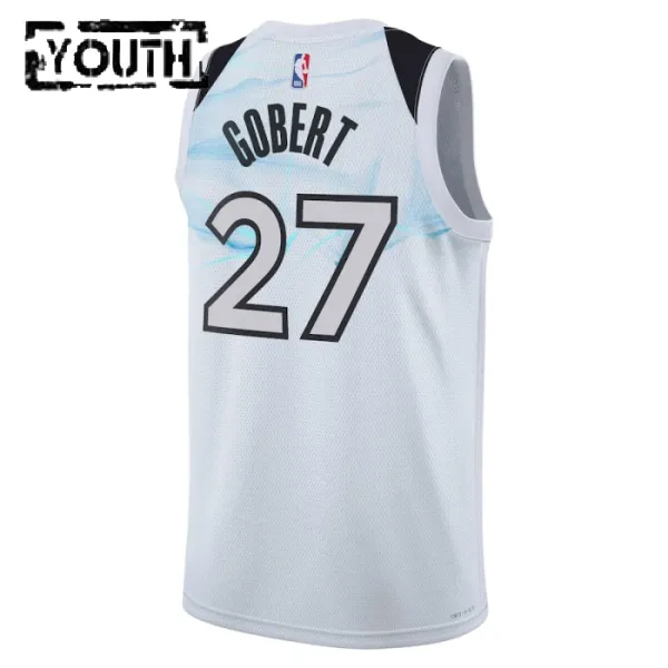 Camiseta Minnesota Timberwolves Rudy Gobert City Edition 2024-25 Blanco Swingman para Niño