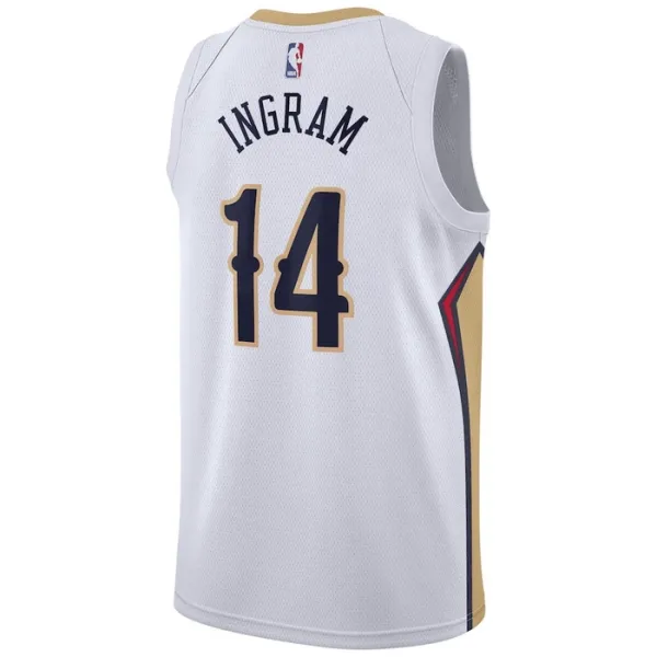 Camiseta New Orleans Pelicans Brandon Ingram 14 Association Edition Blanco Swingman para Hombre