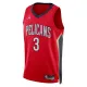 Camiseta New Orleans Pelicans CJ Mccollum 3 Statement Edition Rojo Swingman para Hombre