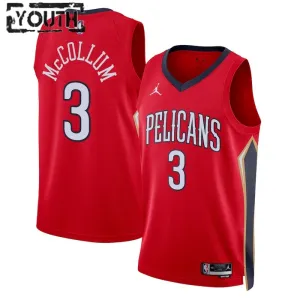 Camiseta New Orleans Pelicans CJ Mccollum 3 Statement Edition Rojo Swingman para Niño