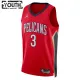 Camiseta New Orleans Pelicans CJ Mccollum 3 Statement Edition Rojo Swingman para Niño