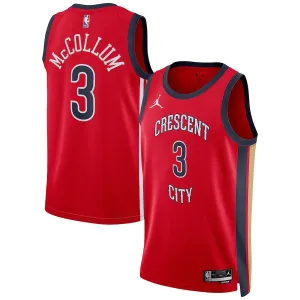 Camiseta New Orleans Pelicans CJ McCollum Statement Edition 2023-24 Rojo Swingman para Hombre