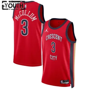 Camiseta New Orleans Pelicans CJ McCollum Statement Edition 2023-24 Rojo Swingman para Niño