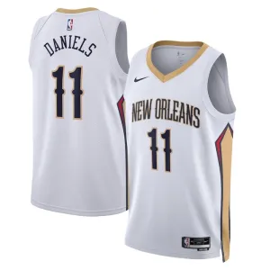 Camiseta New Orleans Pelicans Dyson Daniels 11 Association Edition Blanco Swingman para Hombre