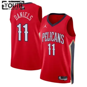 Camiseta New Orleans Pelicans Dyson Daniels 11 Statement Edition Rojo Swingman para Niño
