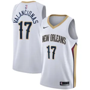 Camiseta New Orleans Pelicans jonas valanciunas 17 Association Edition Blanco Swingman para Hombre