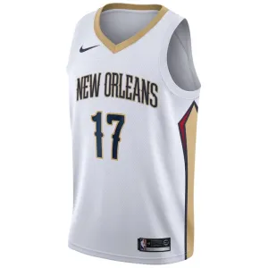 Camiseta New Orleans Pelicans jonas valanciunas 17 Association Edition Blanco Swingman para Hombre