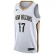 Camiseta New Orleans Pelicans jonas valanciunas 17 Association Edition Blanco Swingman para Hombre