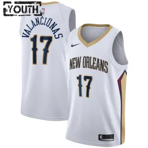 Camiseta New Orleans Pelicans jonas valanciunas 17 Association Edition Blanco Swingman para Niño