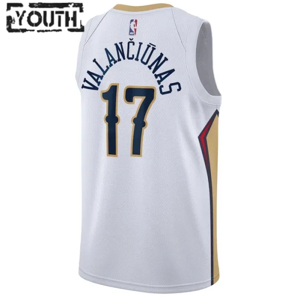 Camiseta New Orleans Pelicans jonas valanciunas 17 Association Edition Blanco Swingman para Niño