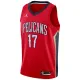 Camiseta New Orleans Pelicans jonas valanciunas 17 Statement Edition Rojo Swingman para Hombre