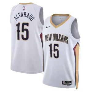Camiseta New Orleans Pelicans Jose Alvarado 15 Association Edition Blanco Swingman para Hombre
