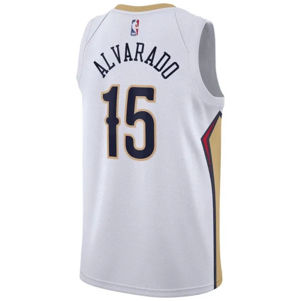 Camiseta New Orleans Pelicans Jose Alvarado 15 Association Edition Blanco Swingman para Hombre
