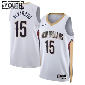 Camiseta New Orleans Pelicans Jose Alvarado 15 Association Edition Blanco Swingman para Niño
