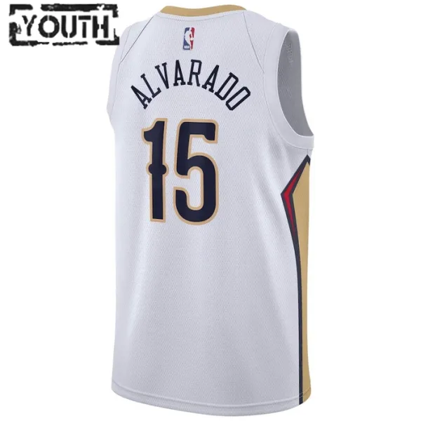 Camiseta New Orleans Pelicans Jose Alvarado 15 Association Edition Blanco Swingman para Niño