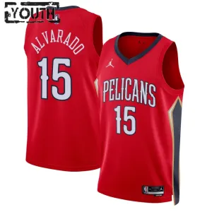 Camiseta New Orleans Pelicans Jose Alvarado 15 Statement Edition Rojo Swingman para Niño