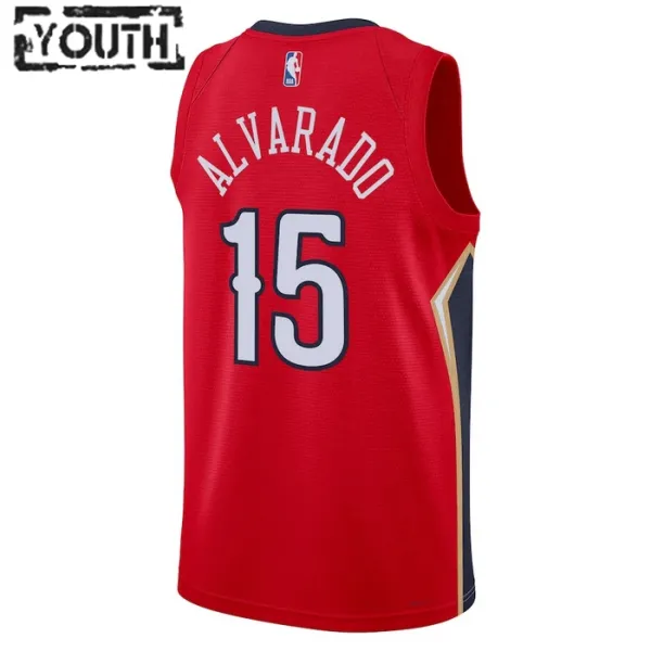 Camiseta New Orleans Pelicans Jose Alvarado 15 Statement Edition Rojo Swingman para Niño