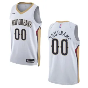 Camiseta New Orleans Pelicans Personalizada Association Edition Blanco Swingman para Hombre