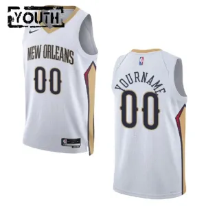 Camiseta New Orleans Pelicans Personalizada Association Edition Blanco Swingman para Niño