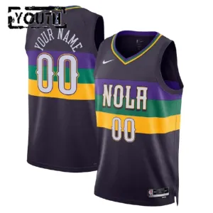 Camiseta New Orleans Pelicans Personalizada City Edition 2022-23 Negro Swingman para Niño